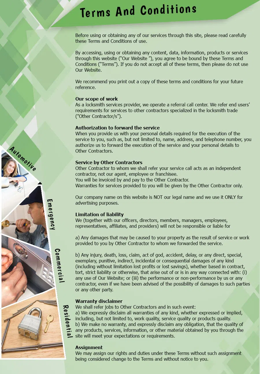 Aqua Locksmith Store Palos Heights, IL 708-303-9434 - TermsAndConditions-2
